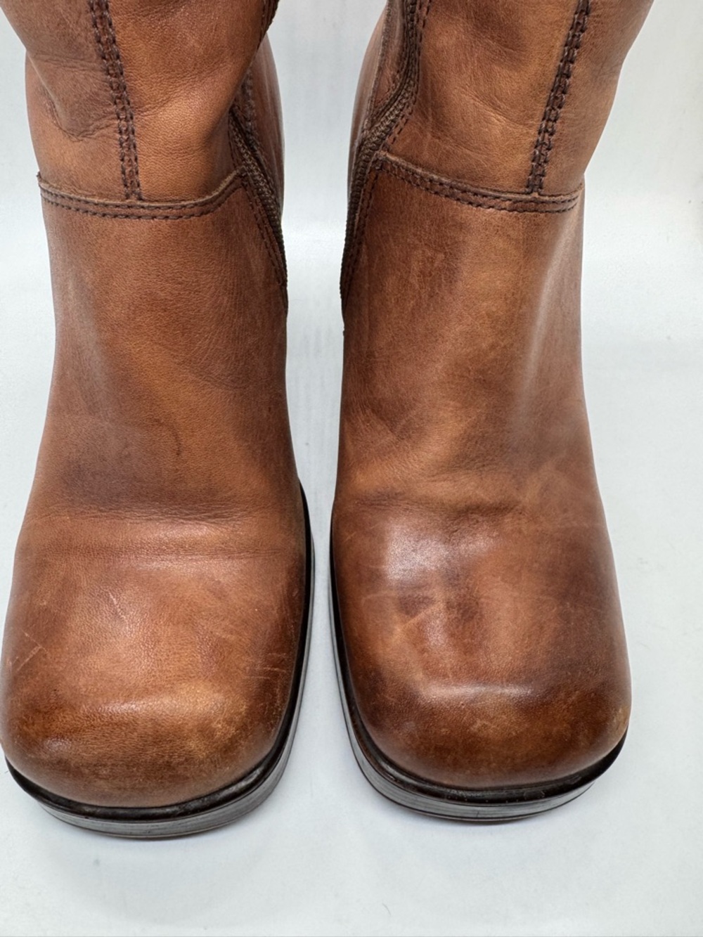 Steve Madden Free Chunky Platform Leather Boots 90s Y2K Vintage Women's Size 7.5 - Picture 6 of 13